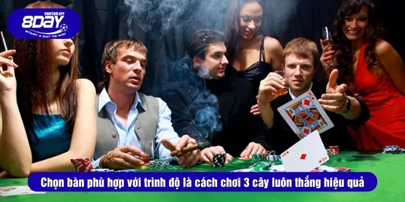 Cách Chơi 3 Cây Luôn Thắng Với Chiến Thuật Đọc Bài Đối Thủ 4 Chọn bàn phù hợp với trình độ là cách chơi 3 cây luôn thắng hiệu quả